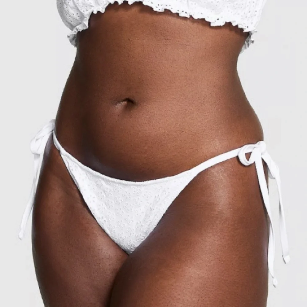 New! Frankie's Bikinis Bridgette White Eyelet String Bikini Bottom 1588